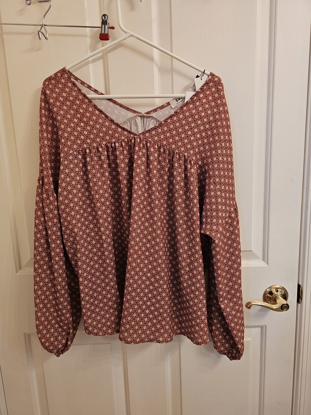 Three Bird Nest Mauve Printed Boho V-Neck Tunic